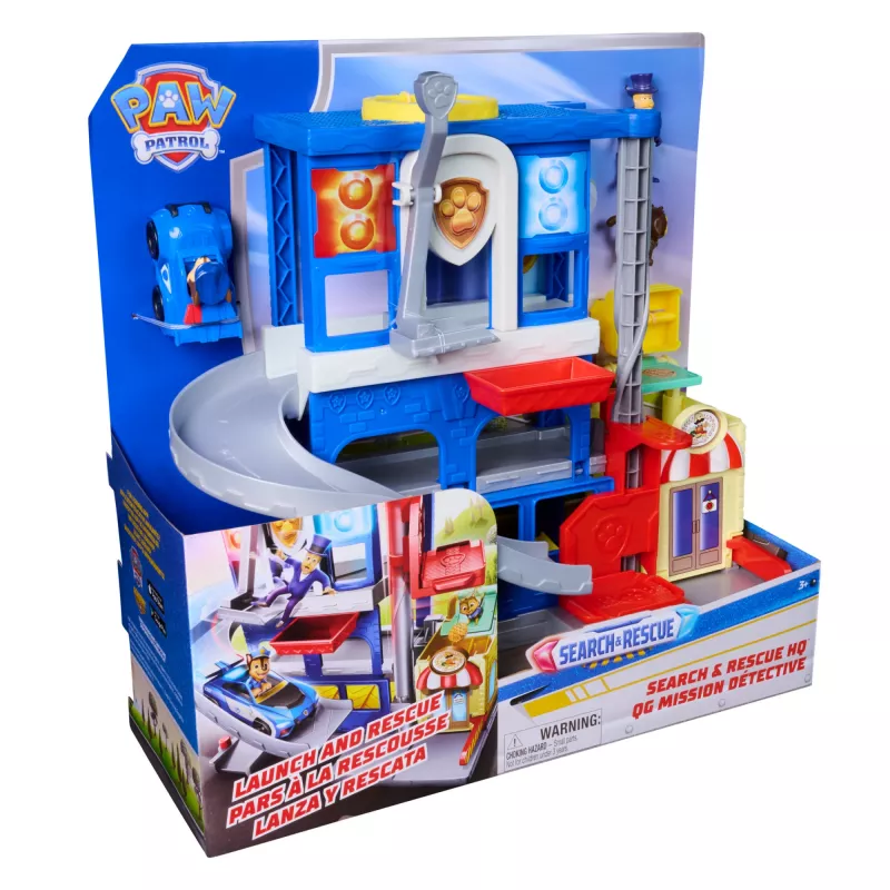 PAW Patrol: Pup Squad, Search & Rescue HQ Spielset mit Chase Pup Squad Racer, Humdinger Actionfigur & Kitty Pal, Spielzeug für Jungen & Mädchen ab 3 Jahren