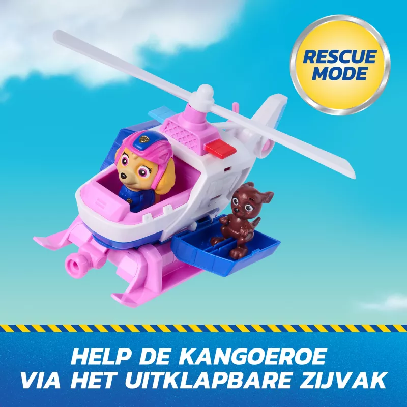 PAW Patrol: Search & Rescue, Skye Rettungshubschrauber mit 2 Figuren, Helden-Hubschrauber-Spielzeug mit Rückziehfunktion, Kinderspielzeug für Jungen & Mädchen ab 3 Jahren