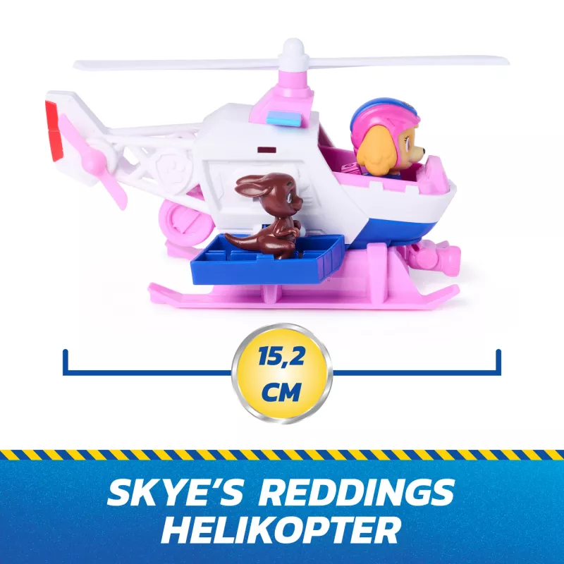 PAW Patrol: Search & Rescue, Skye Rettungshubschrauber mit 2 Figuren, Helden-Hubschrauber-Spielzeug mit Rückziehfunktion, Kinderspielzeug für Jungen & Mädchen ab 3 Jahren