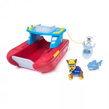 PAW Patrol Sea Patroller Vehicle mit Chase- und Hai-Figur, 2 Patrouillenmodi, Kinderspielzeug für Jungen und Mädchen ab 3 Jahren