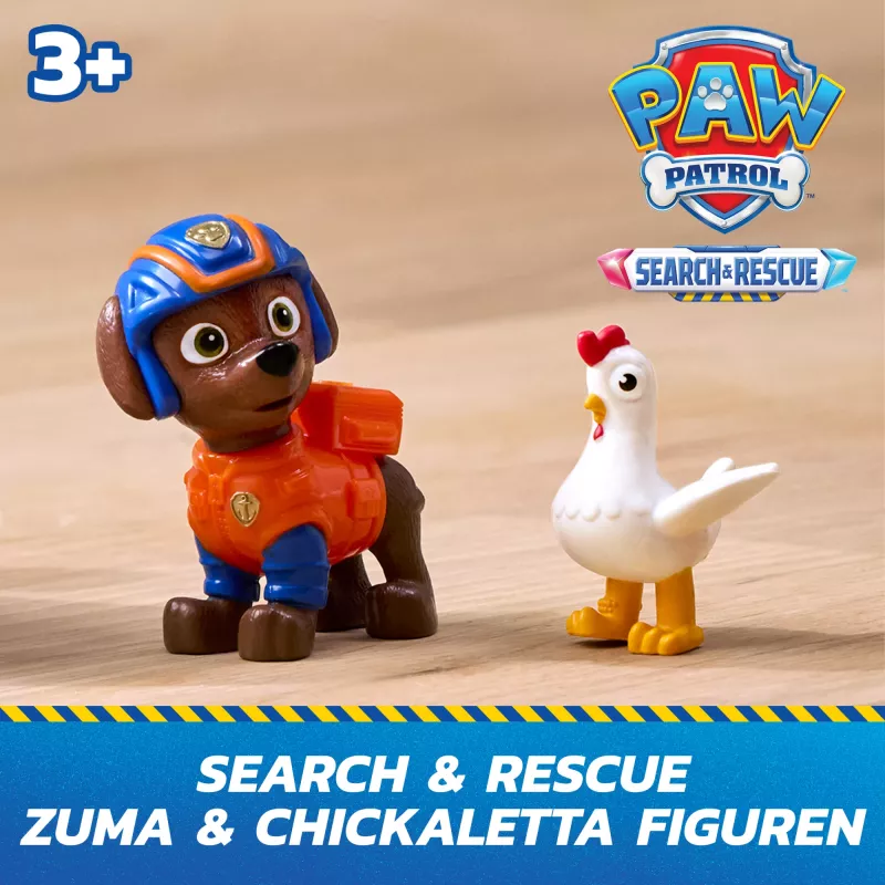 PAW Patrol : Search & Rescue, Zuma Rescue Hovercraft Water Vehicle mit 2 Figuren, Spielzeugboot mit Rückzieh-Action, Kinderspielzeug für Jungen & Mädchen ab 3 Jahren