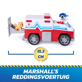 PAW Patrol : Search & Rescue, Marshall Rescue Responder Fahrzeug mit 2 Figuren, Spielzeug-LKW mit Rückzieh-Aktion, Spielzeug für Jungen & Mädchen ab 3 Jahren