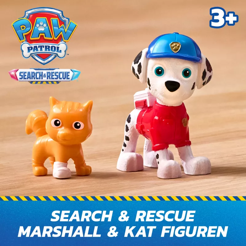 PAW Patrol : Search & Rescue, Marshall Rescue Responder Fahrzeug mit 2 Figuren, Spielzeug-LKW mit Rückzieh-Aktion, Spielzeug für Jungen & Mädchen ab 3 Jahren