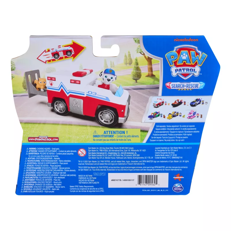 PAW Patrol : Search & Rescue, Marshall Rescue Responder Fahrzeug mit 2 Figuren, Spielzeug-LKW mit Rückzieh-Aktion, Spielzeug für Jungen & Mädchen ab 3 Jahren
