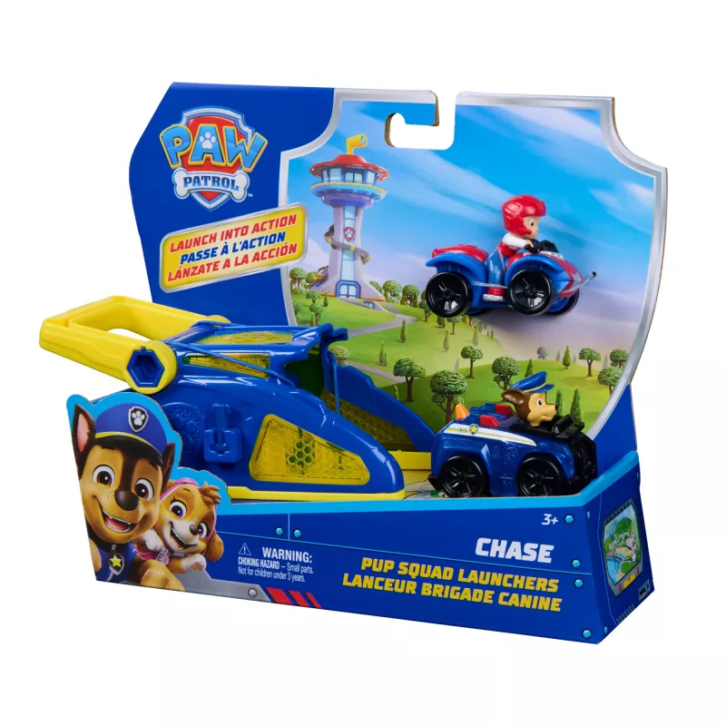 PAW Patrol Chase Pup Squad Launchers mit Ryder-Fahrzeug 2er-Pack, Kinderspielzeug für Jungen und Mädchen ab 3 Jahren