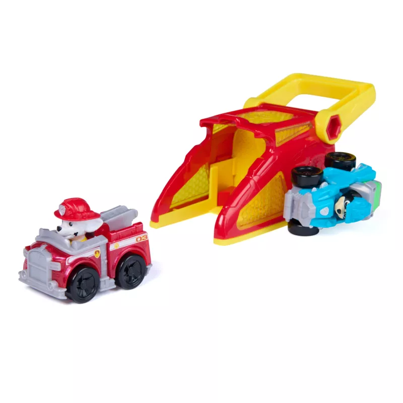PAW Patrol Marshall Pup Squad Launchers mit Rex-Fahrzeug 2er-Pack, Kinderspielzeug für Jungen und Mädchen ab 3 Jahren