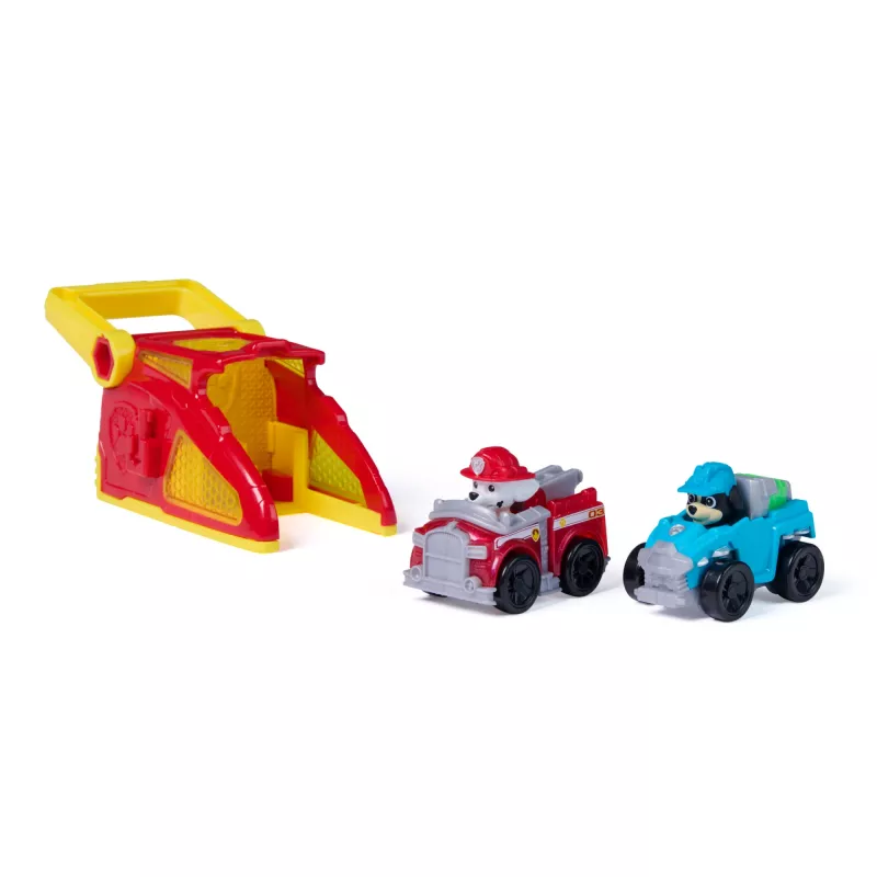 PAW Patrol Marshall Pup Squad Launchers mit Rex-Fahrzeug 2er-Pack, Kinderspielzeug für Jungen und Mädchen ab 3 Jahren