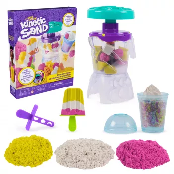 Kinetic Sand, Smoothie-Mixer-Spielset, Osternest-Füller, enthält 14 oz formbaren Spielsand, Werkzeuge und Eis-am-Stiel-Form, Spiellebensmittel-Spielzeug