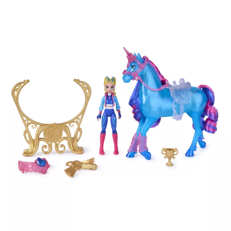 Unicorn Academy, Train & Glow Light-up River Einhorn mit Isabel, Ostergeschenkidee, Puppen & Einhornspielzeug für Mädchen, enthält 3 Trainingsaccessoires