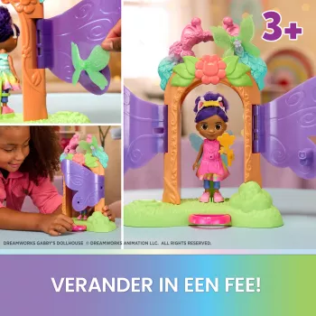 Gabby's Dollhouse Fairylandia, Fairy Magic Reveal Spielset mit Verwandlungsfunktion und Puppenhaus-Zubehör, Kinderspielzeug für Mädchen & Jungen ab 3 Jahren