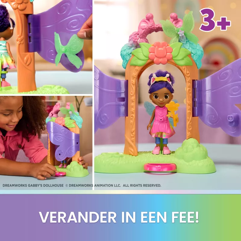 Gabby's Dollhouse Fairylandia, Fairy Magic Reveal Spielset mit Verwandlungsfunktion und Puppenhaus-Zubehör, Kinderspielzeug für Mädchen & Jungen ab 3 Jahren