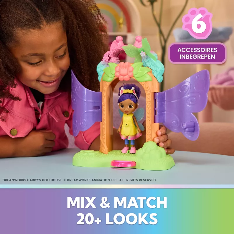 Gabby's Dollhouse Fairylandia, Fairy Magic Reveal Spielset mit Verwandlungsfunktion und Puppenhaus-Zubehör, Kinderspielzeug für Mädchen & Jungen ab 3 Jahren