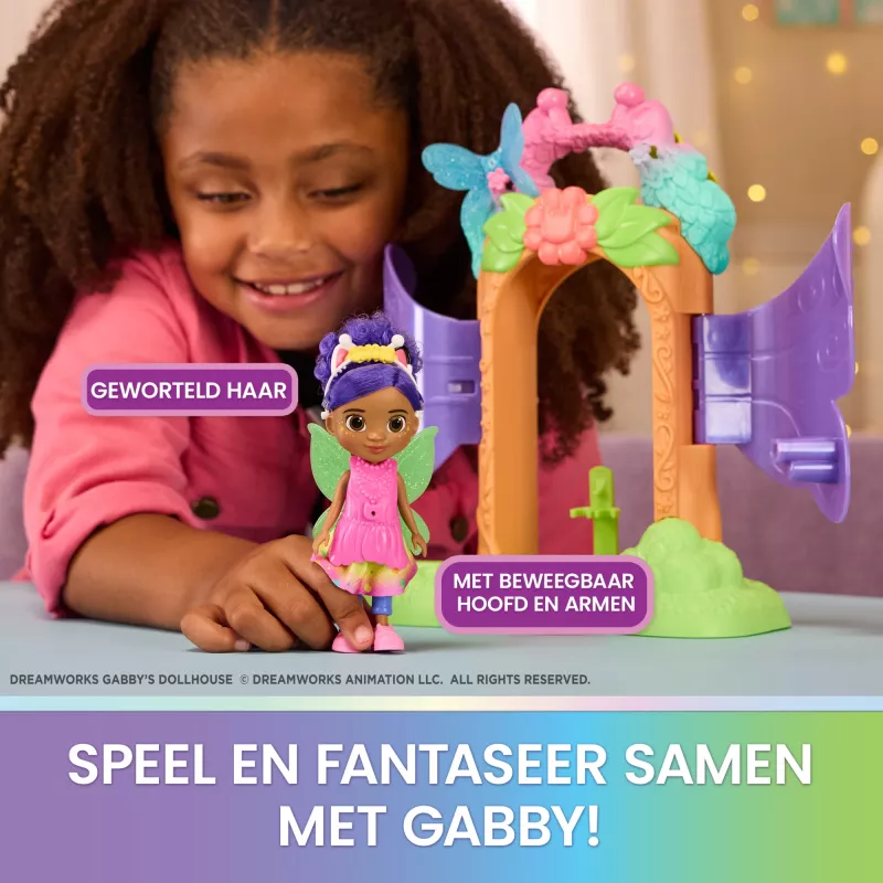 Gabby's Dollhouse Fairylandia, Fairy Magic Reveal Spielset mit Verwandlungsfunktion und Puppenhaus-Zubehör, Kinderspielzeug für Mädchen & Jungen ab 3 Jahren