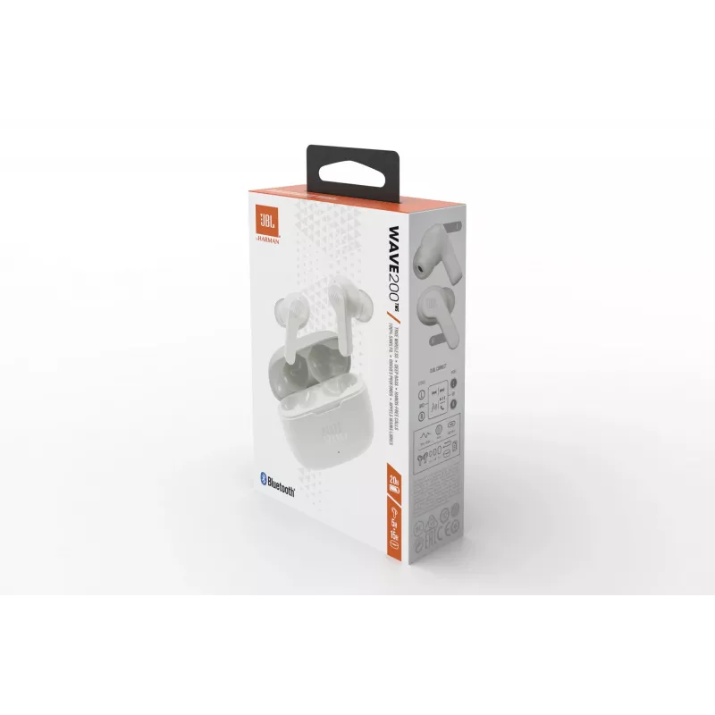 JBL Wave 200 TWS WEISS, Kabellos, 20 - 20000 Hz, Musik, 48 g, Headset, Weiß
