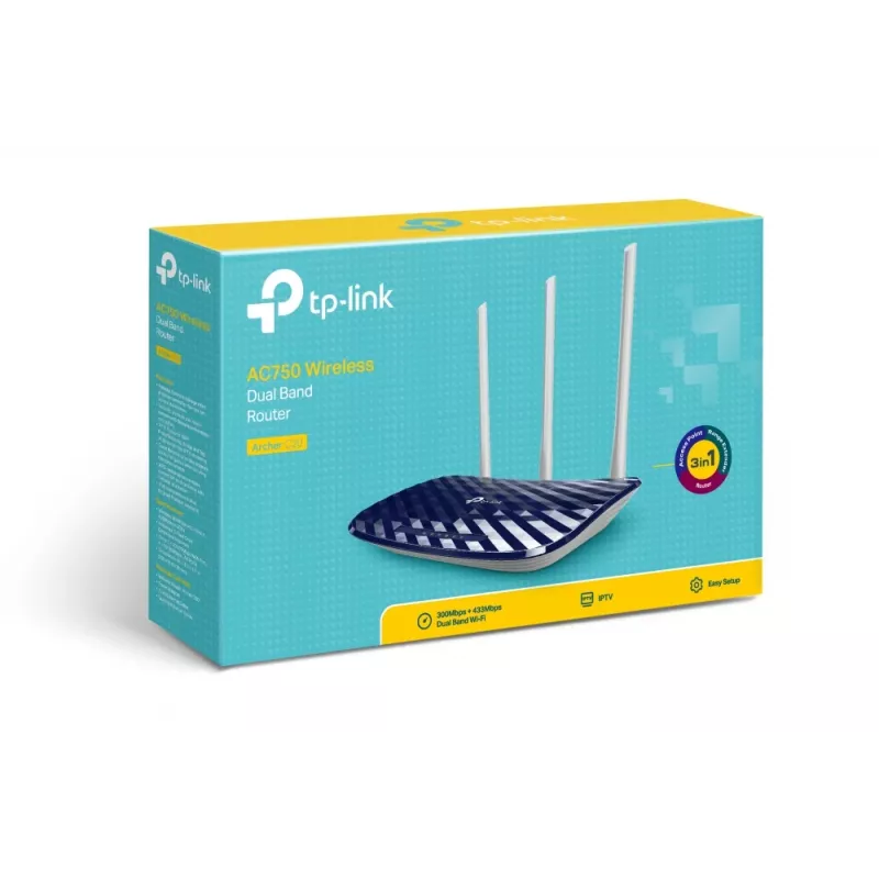 TP-Link AC750 WLAN-Router Fast Ethernet Dual-Band (2,4 GHz / 5 GHz) Schwarz, Weiß