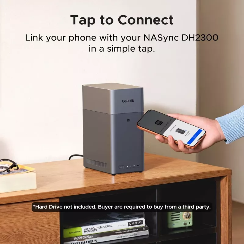 Network-attached storage UGREEN NASync DH2300 — Rockchip A76/A55 2,2 GHz, 4 GB RAM, 2x SATA, 1x GbE, 2x USB 3.2, USB-C, HDMI