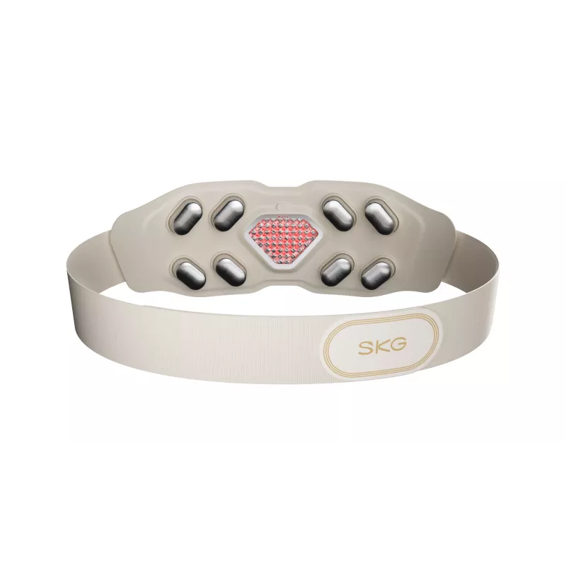 Taillenmassagegerät SKG W9-Pro — batteriebetrieben 10 W, Vibrations- und Kombi-Massage, integrierter Akku, weiß