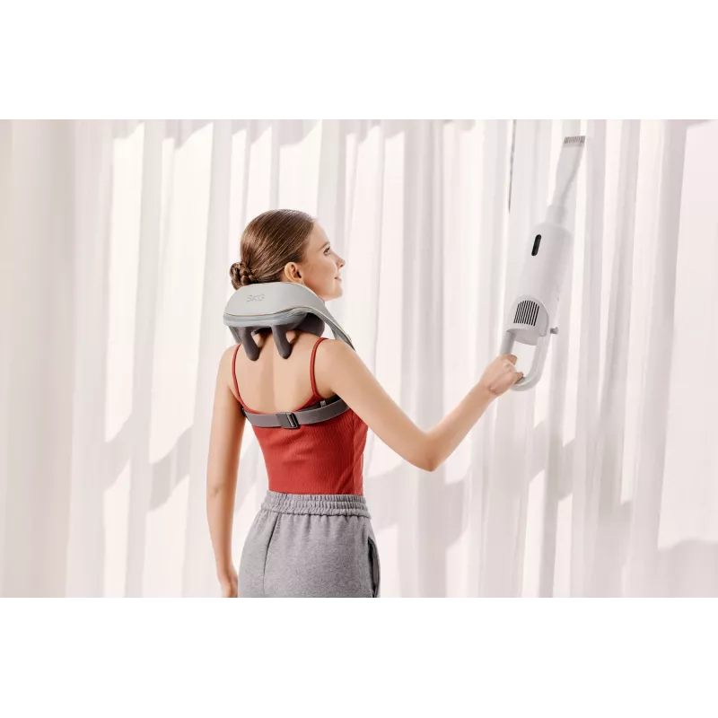 Nacken- und Schultermassagegerät SKG H5 Mini — Kompression & Vibration, integrierter Akku, 10 W, grau