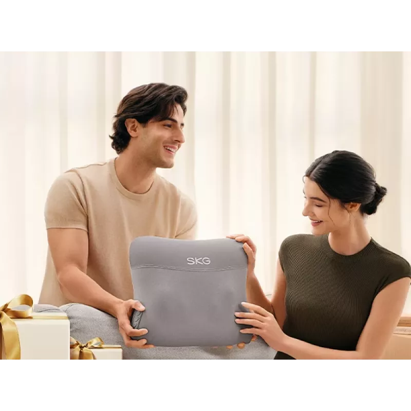 SKG VS500 Massagekissen – Knetmassage, batteriebetrieben 10 W, integrierter Akku, Grau