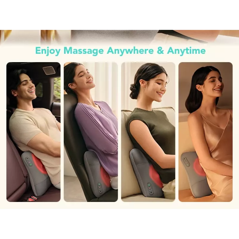 SKG VS500 Massagekissen – Knetmassage, batteriebetrieben 10 W, integrierter Akku, Grau