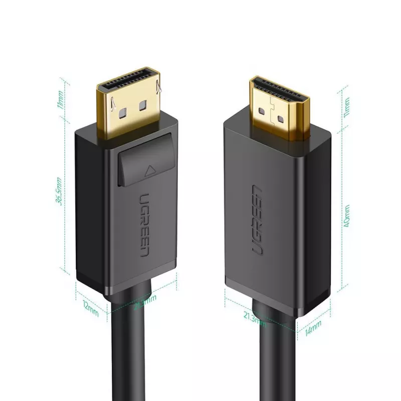 Ugreen 10202 Videokabel-Adapter 2 m DisplayPort HDMI Schwarz
