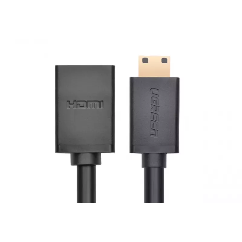 HDMI-Kabel Ugreen 20137 Mini-HDMI Stecker auf HDMI Buchse Schwarz Gold