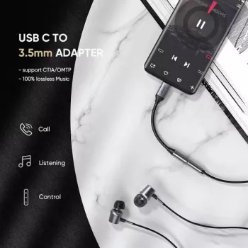 Mobiltelefonkabel Ugreen 30632 USB-C auf 3,5 mm Schwarz