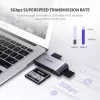 Kartenleser UGREEN 50541 USB 3.2 Gen 1 (3.1 Gen 1) — CF, SD, MicroSD, Memory Stick, Stahl, 5000 Mbit/s