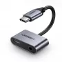 Ugreen CM193 USB-C auf 3,5 mm Audio-Adapter, 2-Port, Grau