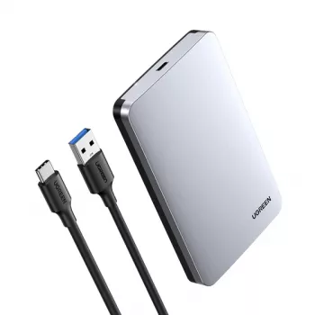 HDD/SSD-Gehäuse UGREEN 70498 für 2,5-Zoll-SATA-Laufwerke, ein Einschub, USB-C (USB 2.0/3.2 Gen2), Aluminium, bis zu 6 TB