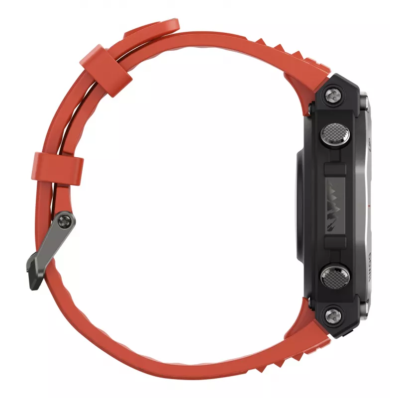 Amazfit T-Rex 3 Lava 3,81 cm (1,5 Zoll) AMOLED 48,5 mm Digital 480 x 480 Pixel Touchscreen Schwarz, Edelstahl GPS (Satellit)