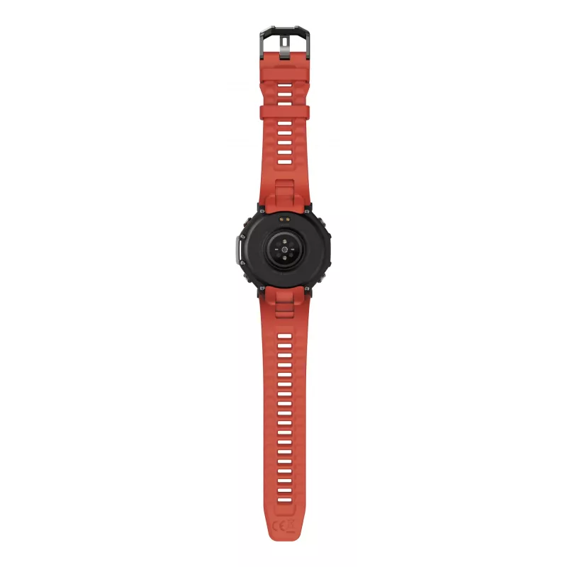 Amazfit T-Rex 3 Lava 3,81 cm (1,5 Zoll) AMOLED 48,5 mm Digital 480 x 480 Pixel Touchscreen Schwarz, Edelstahl GPS (Satellit)