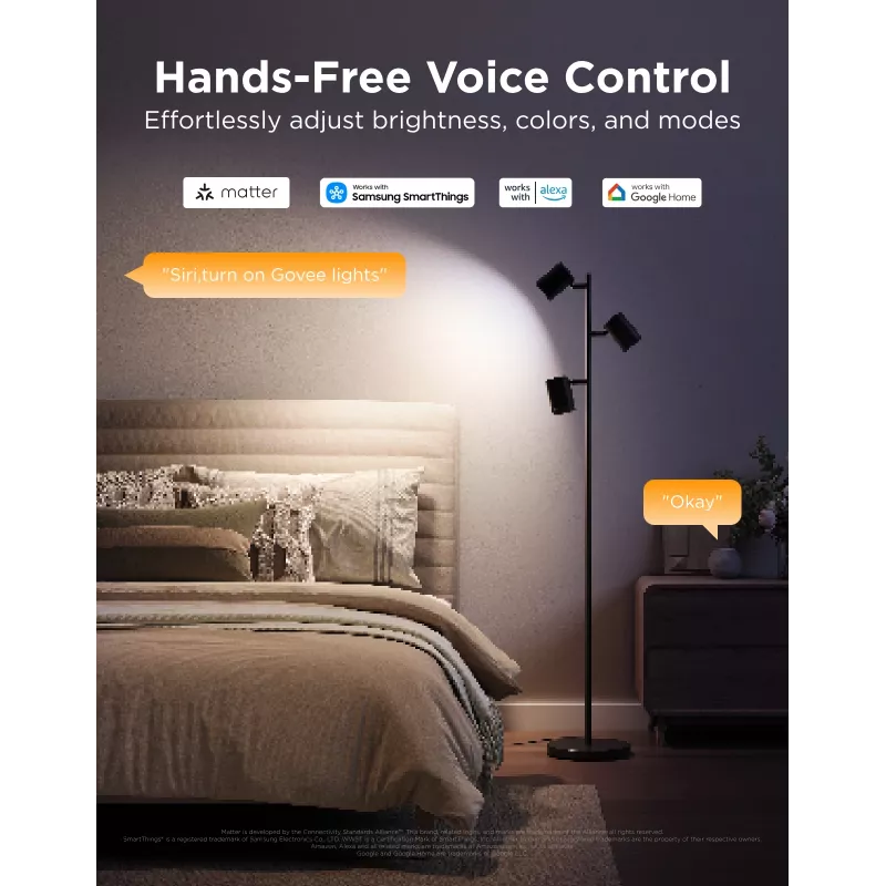 Govee Tree Floor Lamp Smarte Standleuchte WLAN/Bluetooth 72 W