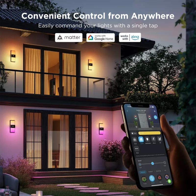 Außenwandleuchte Govee H7078CD1 Smart RGB-Farbwechsel, WLAN-/App-Steuerung