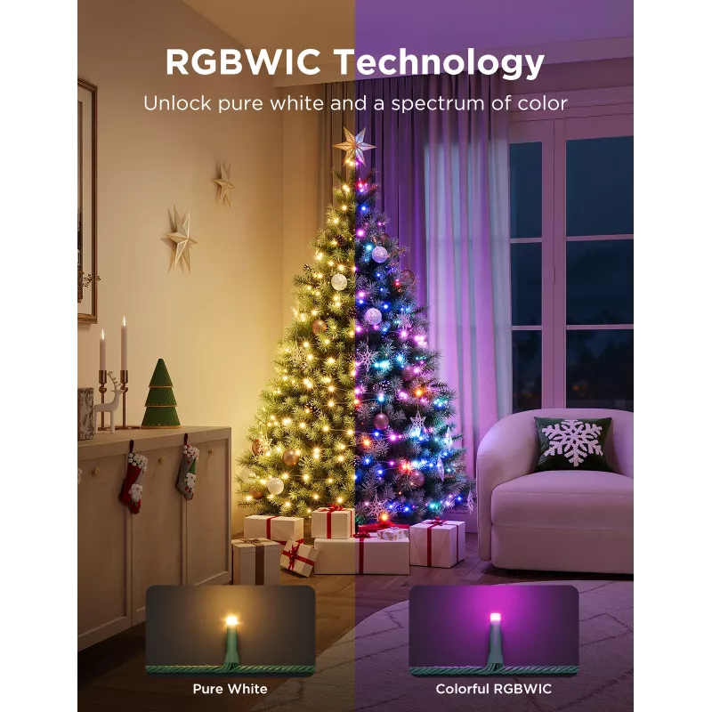 LED-Weihnachtslichterkette Govee 20 m, dekorative Beleuchtung für Innen und Außen