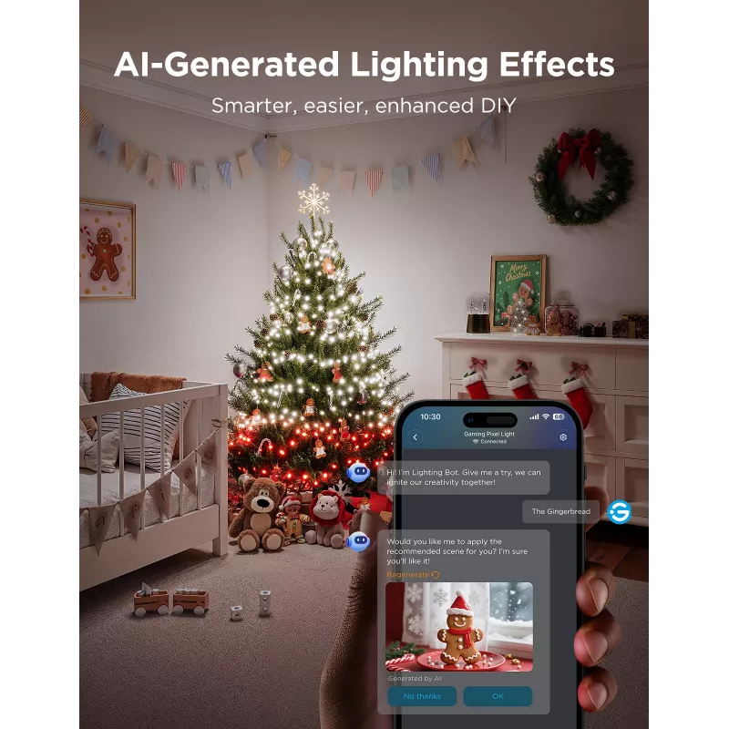 LED-Weihnachtslichterkette Govee 20 m, dekorative Beleuchtung für Innen und Außen