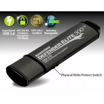 Kanguru Defender Elite 300 USB-Stick 256 GB USB Typ-A 3.2 Gen 1 (3.1 Gen 1) Schwarz