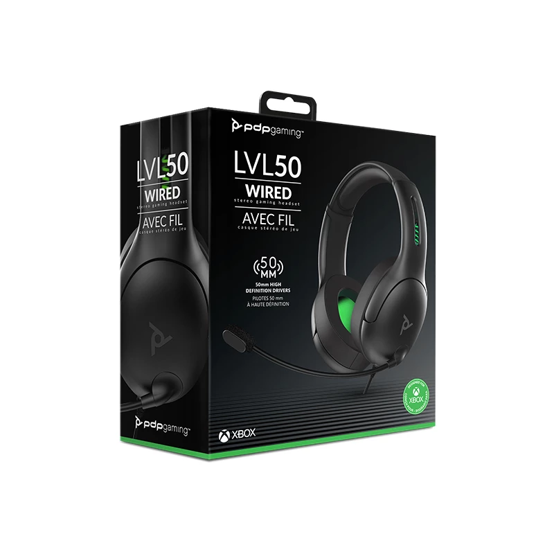 PDP LVL50 Headset Kabelgebunden Head-band Gaming Schwarz, Grün, Grau