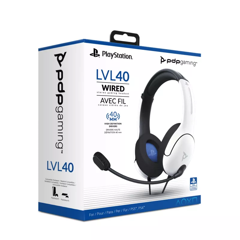 PDP LVL40 Headset Kabelgebunden Head-Band Gaming Weiß