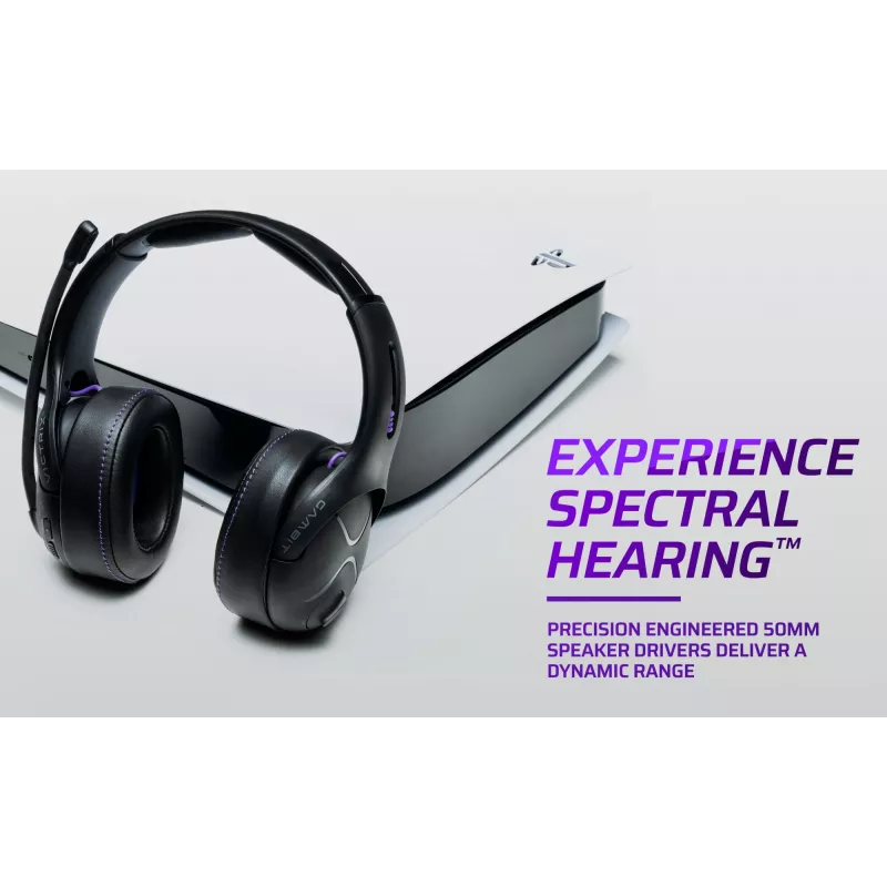 Headset VICTRIX Gambit Wireless — kabelgebunden & kabellos, 20–20000 Hz, 2 m Kabel, 301 g, schwarz/lila