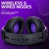 Headset VICTRIX Gambit Wireless — kabelgebunden & kabellos, 20–20000 Hz, 2 m Kabel, 301 g, schwarz/lila