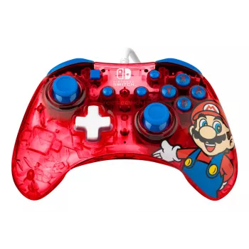 PDP Rock Candy: Mario Punch Rot, Transluzentes USB-Gamepad Analog/Digital Nintendo Switch, Nintendo Switch Lite, Nintendo Switch OLED