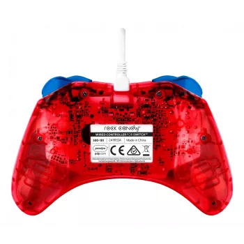 PDP Rock Candy: Mario Punch Rot, Transluzentes USB-Gamepad Analog/Digital Nintendo Switch, Nintendo Switch Lite, Nintendo Switch OLED