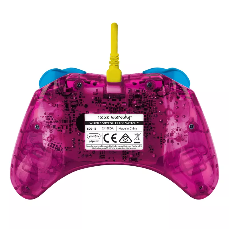 PDP Rock Candy: Bubblegum Peach Pink, durchscheinendes USB-Gamepad Analog / Digital Nintendo Switch, Nintendo Switch Lite, Nintendo Switch OLED
