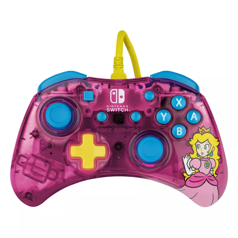 PDP Rock Candy: Bubblegum Peach Pink, durchscheinendes USB-Gamepad Analog / Digital Nintendo Switch, Nintendo Switch Lite, Nintendo Switch OLED