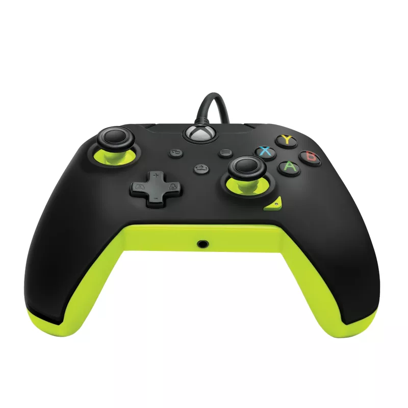 Kabelgebundenes PDP-Gamepad Electric Schwarz für Xbox Series X|S, Xbox One und Windows – USB-C, 2,43 m Kabel, D-Pad, Menü-/Teilen-/Ansicht-Tasten