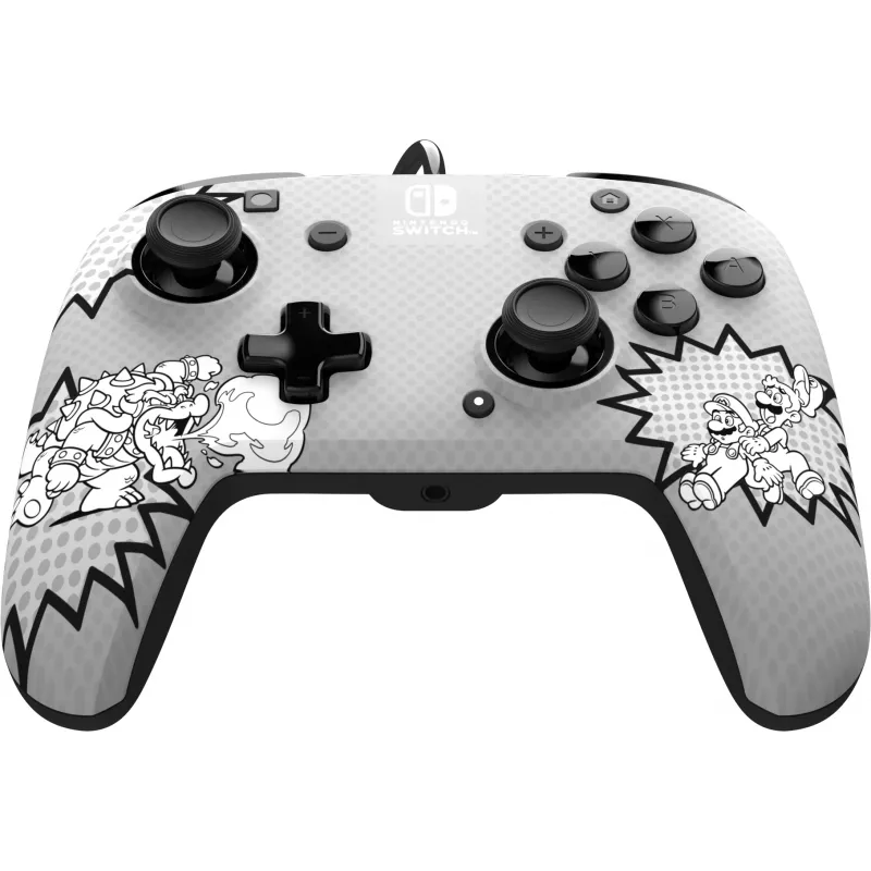 PDP REMATCH: Comic Attack Schwarz, Grau, Weiß USB Gamepad Analog / Digital Nintendo Switch, Nintendo Switch OLED