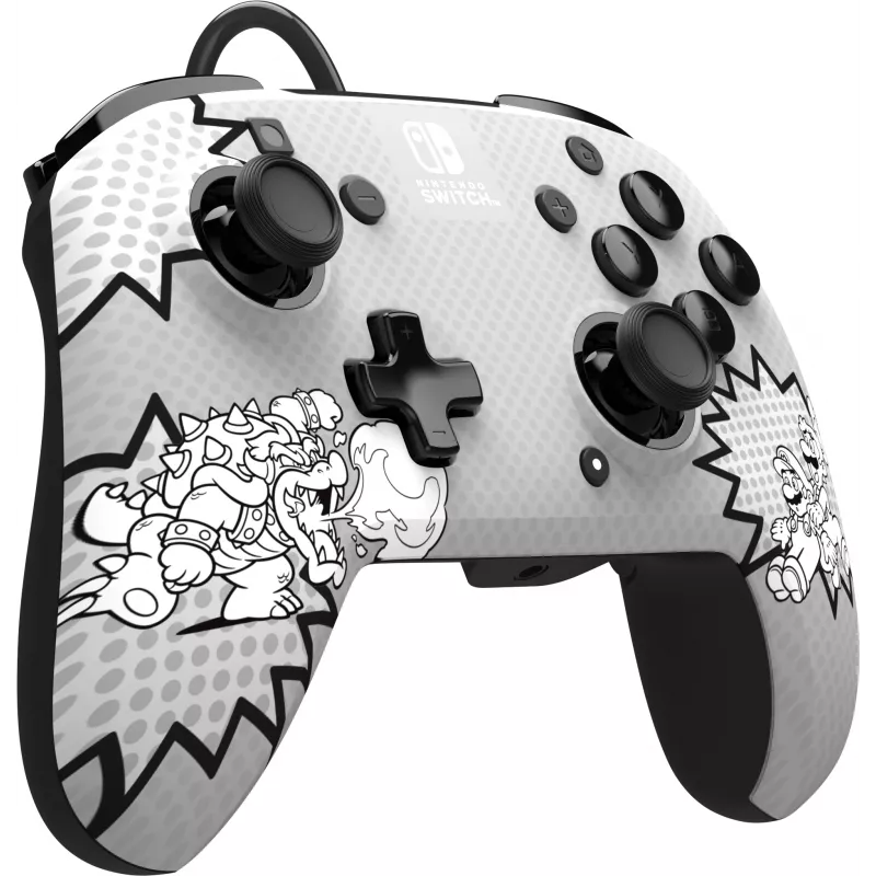 PDP REMATCH: Comic Attack Schwarz, Grau, Weiß USB Gamepad Analog / Digital Nintendo Switch, Nintendo Switch OLED