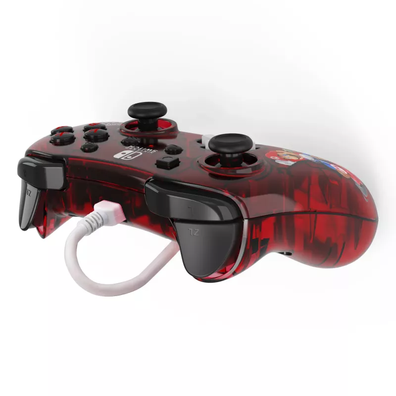 PDP Rock Candy: Mario Punch Rot, Transparentes USB-Gamepad Analog / Digital Nintendo Switch, Nintendo Switch Lite, Nintendo Switch OLED