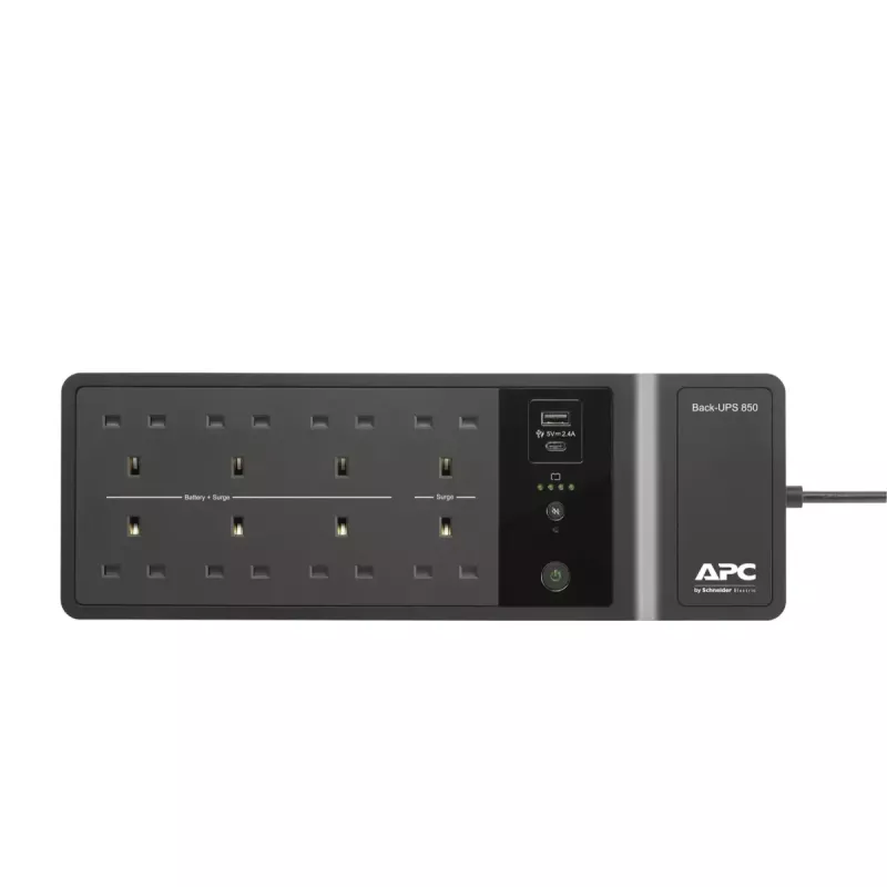 APC Back-UPS BE850G2-UK - 8x BS 1363 Steckdosen, 850VA, 2 USB-Ladegeräte, 1 USB-Datenport